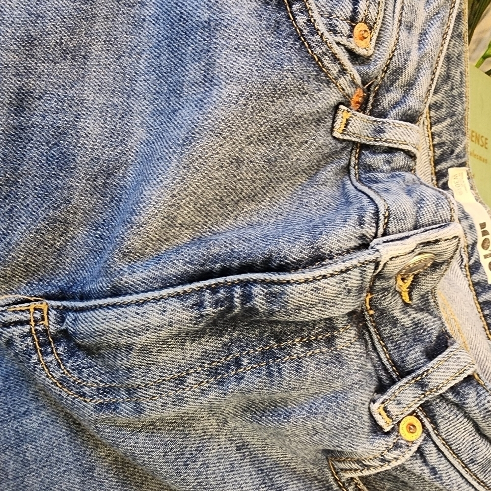 Topshop MOTO Jeans Womens Size 30 Raw Hem Wide Leg Cropped Medium Wash Waist - Picture 4 of 10